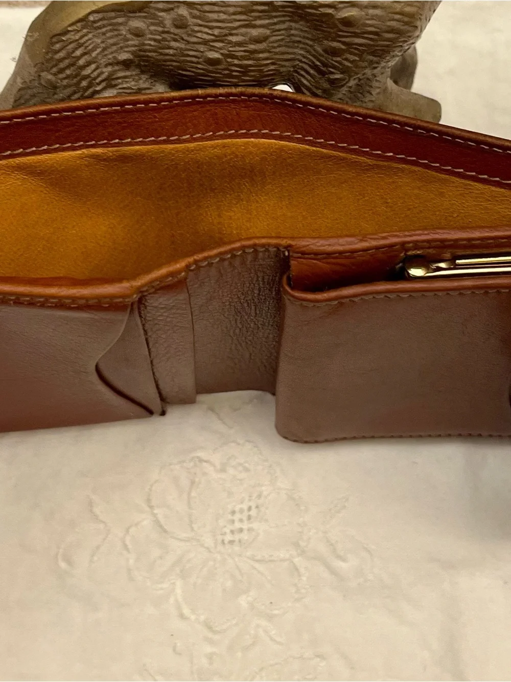 Gucci Vintage Bamboo Leather Bifold Wallet